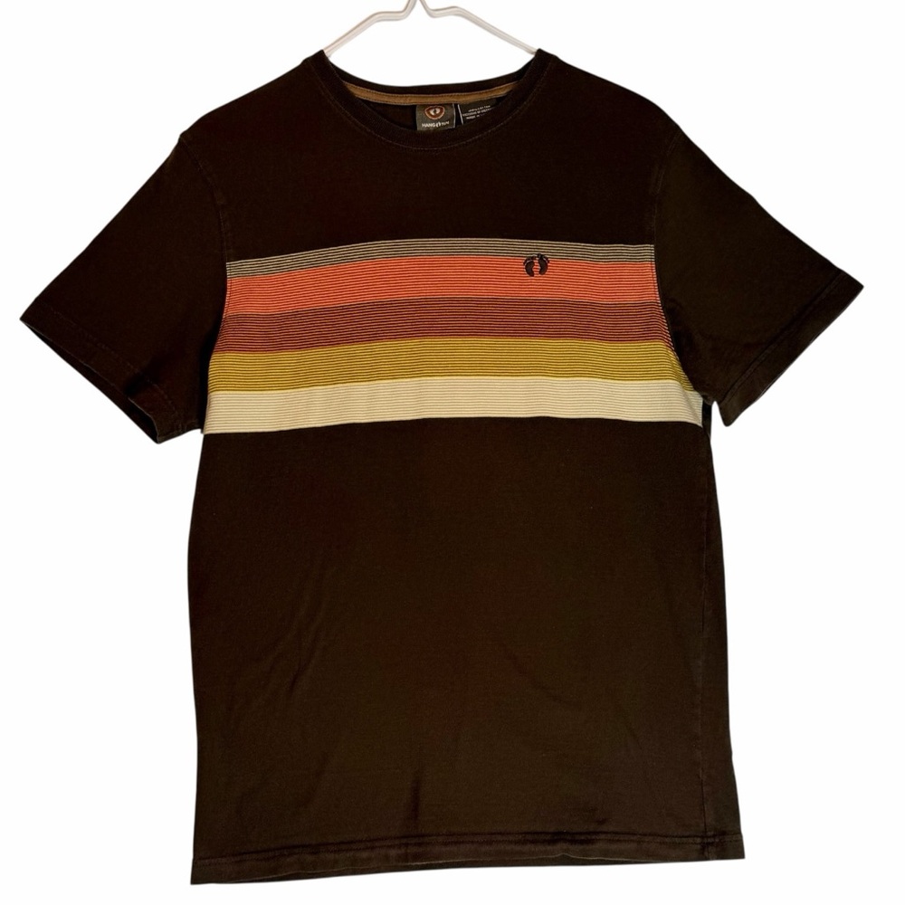 Hang Ten Striped Surf Tee • Vintage-Style Retro 2000s  Y2K • Small